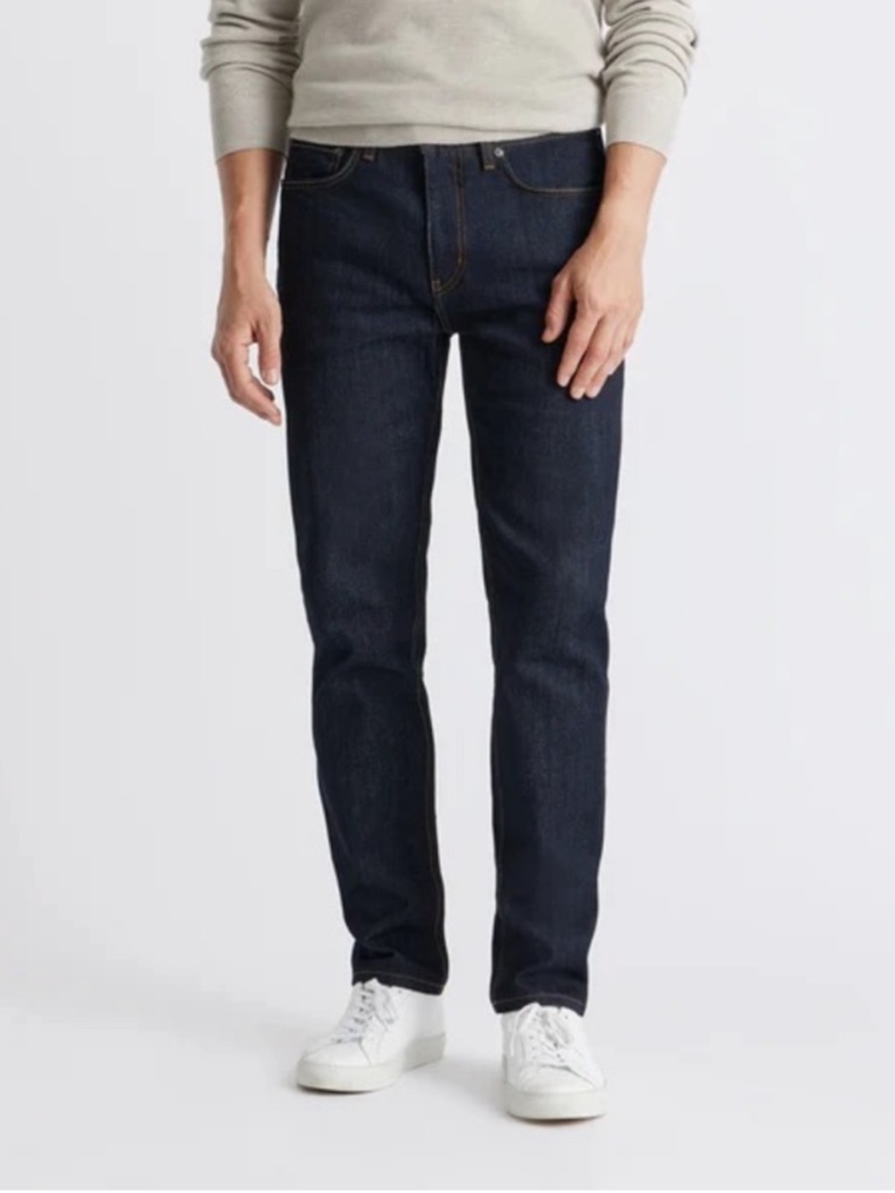 Straight-Leg Men's Jeans in Dark Blue Denim